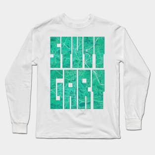 Stuttgart, Germany City Map Typography - Watercolor Long Sleeve T-Shirt